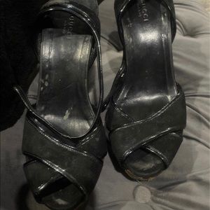 Preowned Gucci Suede Platform Sandals Sz 8